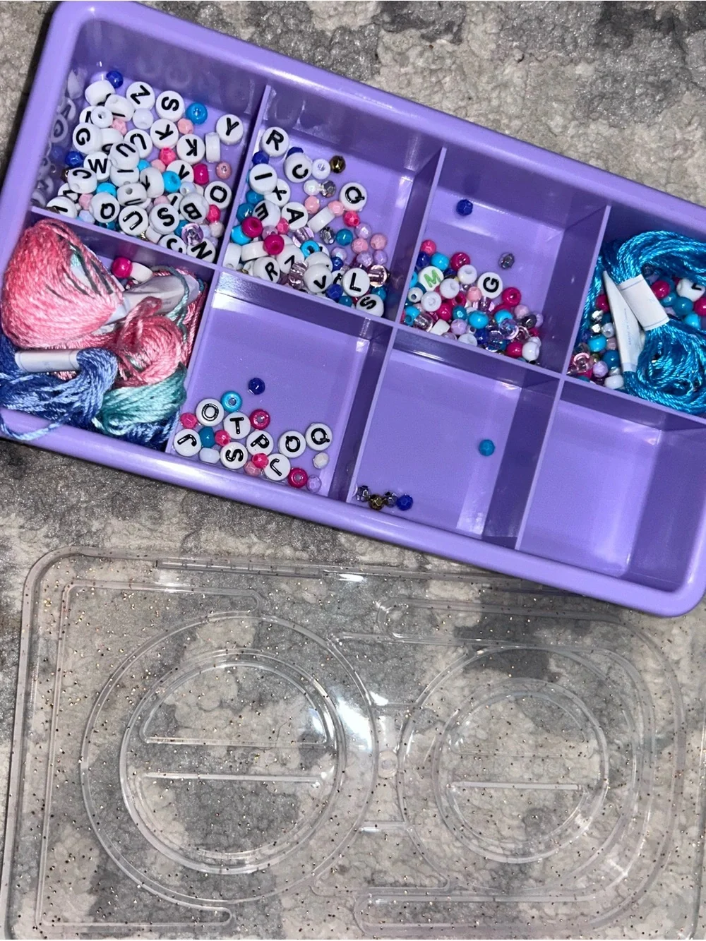 Kids Bead Craft Kit - Purple and Pink Jewelry Maker